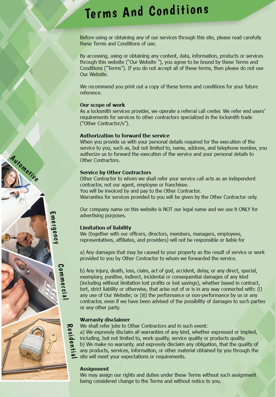 Aqua Locksmith Store Berlin, CT 860-261-9286 - TermsAndConditions-2